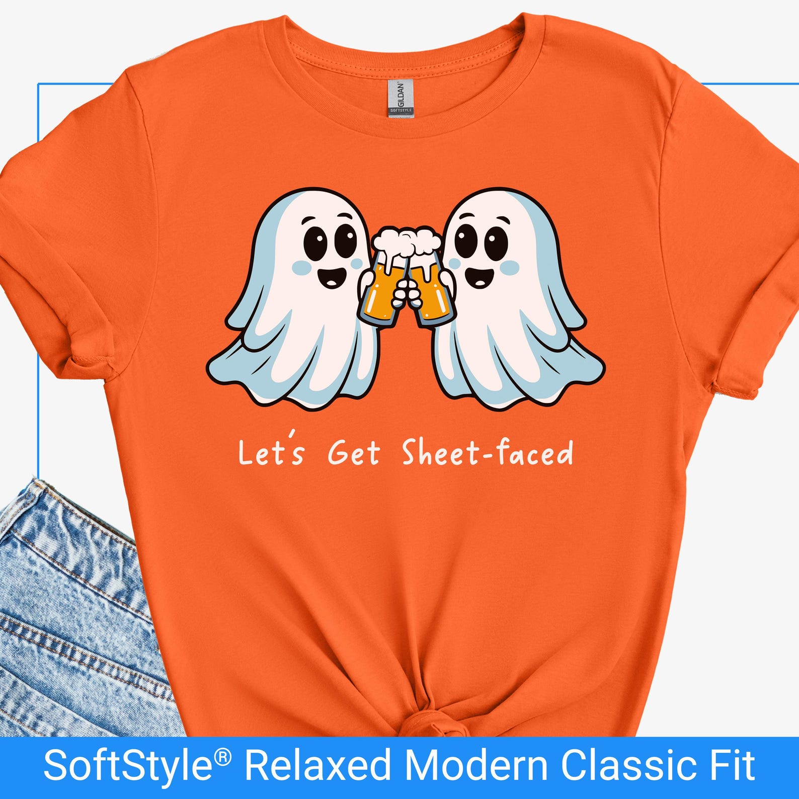 Funny Halloween Ghost Shirt, Lets Get Sheet-Faced T Shirt, Ghost Halloween Shirt, Funny Bartender Tee, Ghost Beer Tee, Spooky Season Gift M