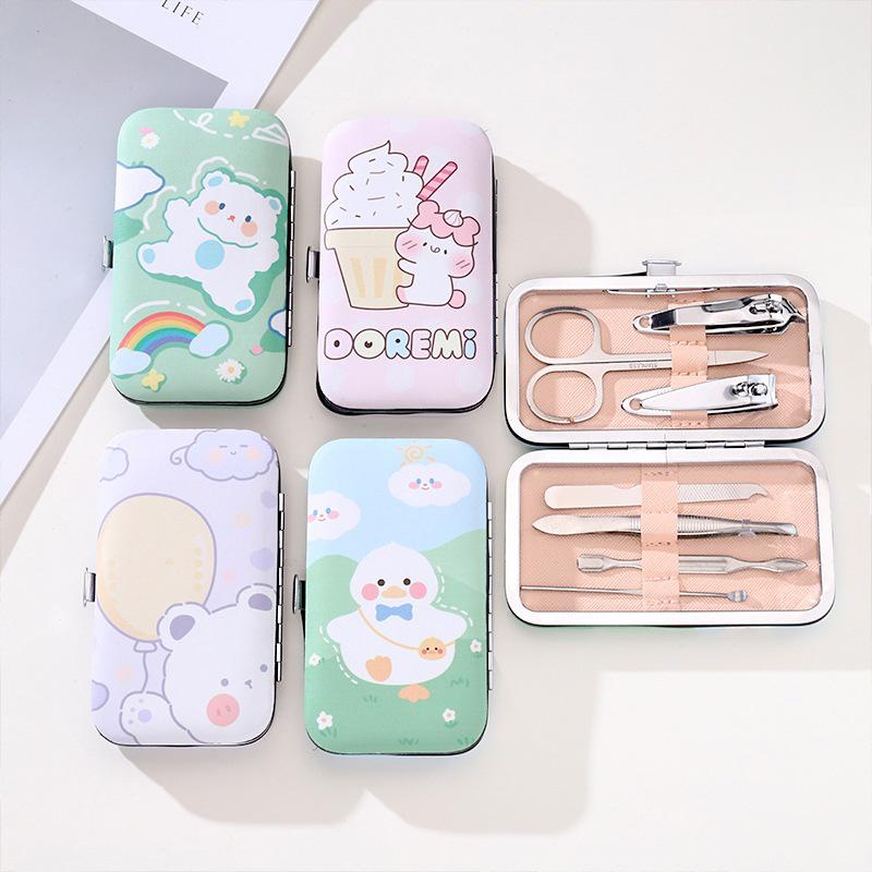 Cute 2026 Portable Nail Clipper Set: Stainless Steel Manicure Tools for Home 7-piece Manicure Set