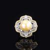 Jewelry Inlaid Gold, White Beads, Light Gold Color Separation, Diamond Inlaid Ring, Electroplating 14Mm