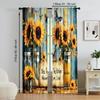 Set Of 2 Rustic Versatile Polyester Transparent Curtains Home Decoration Vintage Yellow Floral Use Bedrooms Living Curtain Ideal For Sleeping Area