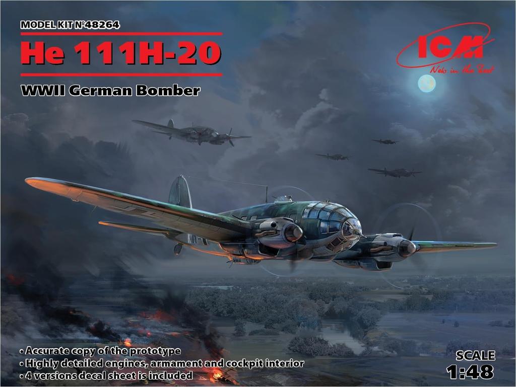 ICM ICM Druhá světová válka Německá armáda bombardér Heinkel Plastový model 48264 1/48 He111H-20