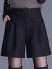 2025 Autumn/Winter High-Waisted Slim A-Line Bow Shorts, Women's Bootcut, Elegant Style Outerwear