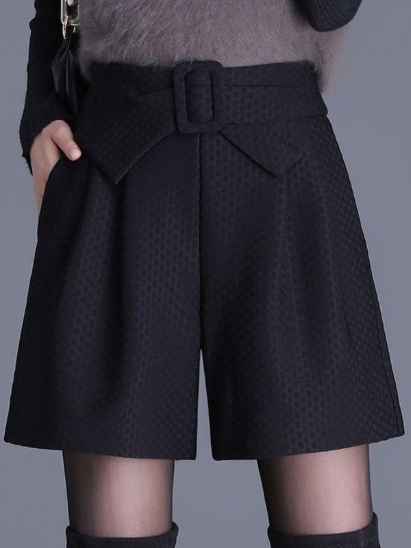 2025 Autumn/Winter High-Waisted Slim A-Line Bow Shorts, Women's Bootcut, Elegant Style Outerwear