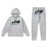Streetwear Hooded Sweatshirt Set Loose Fit Embroidery Winter Casual Top Youth