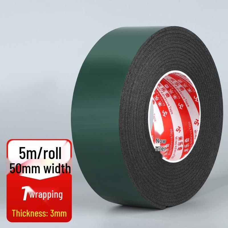 Green Film Double-Sided Tape: High-Temp Resistant, Strong Adhesive, Black Foam for Electrical & Hardware Repair.