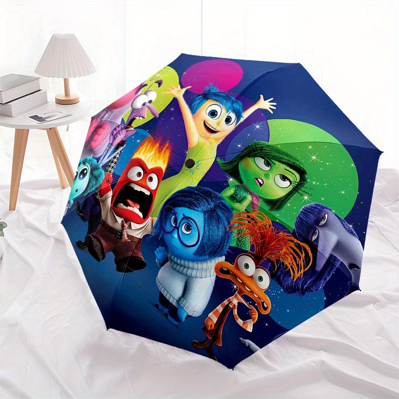 1pc Emotions,Inside Out Automatic Folding Umbrella: Compact 8-Bone Design Cartoon Outdoor Travel Companion, Business Umbrella, Christmas Val
