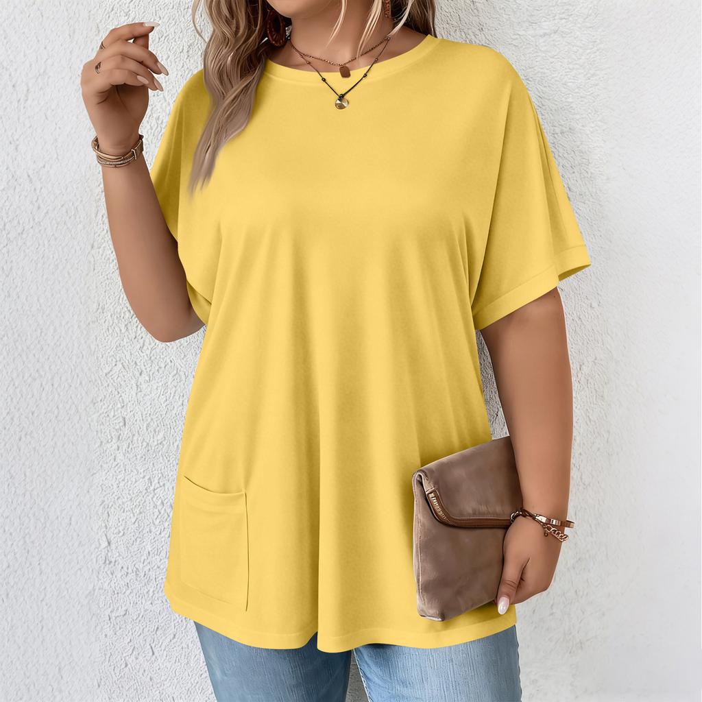 Women's Plus Size Fashion Casual Short-Sleeve T-Shirt With Round Neck