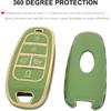 Key Fob Cover for Hyundai with Keychain Soft TPU Car Key Case Cover Compatible with Hyundai Sonata Santa fe Tucson (Green)