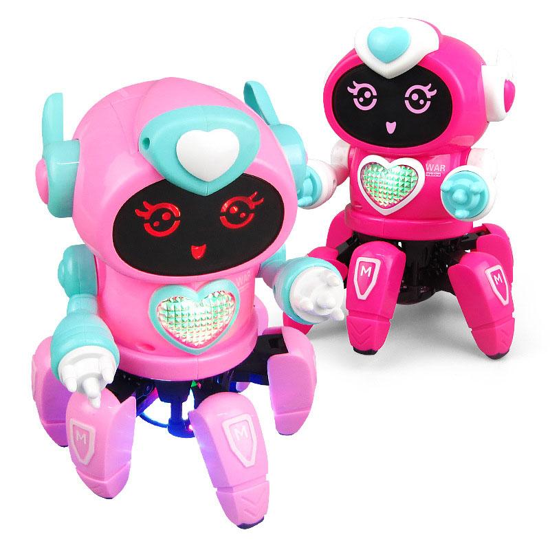 Dancing Six-Claw Fish Robot Electronic Toy Pet Funny Walking With Music Lightd Interaction Toys For Kids Boys' Birthday Gifts