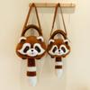 Soft Animals Raccoon Bag Fur Raccoon Shoulder Bag Casual Plush Raccoon Backpack  Zoo Gift