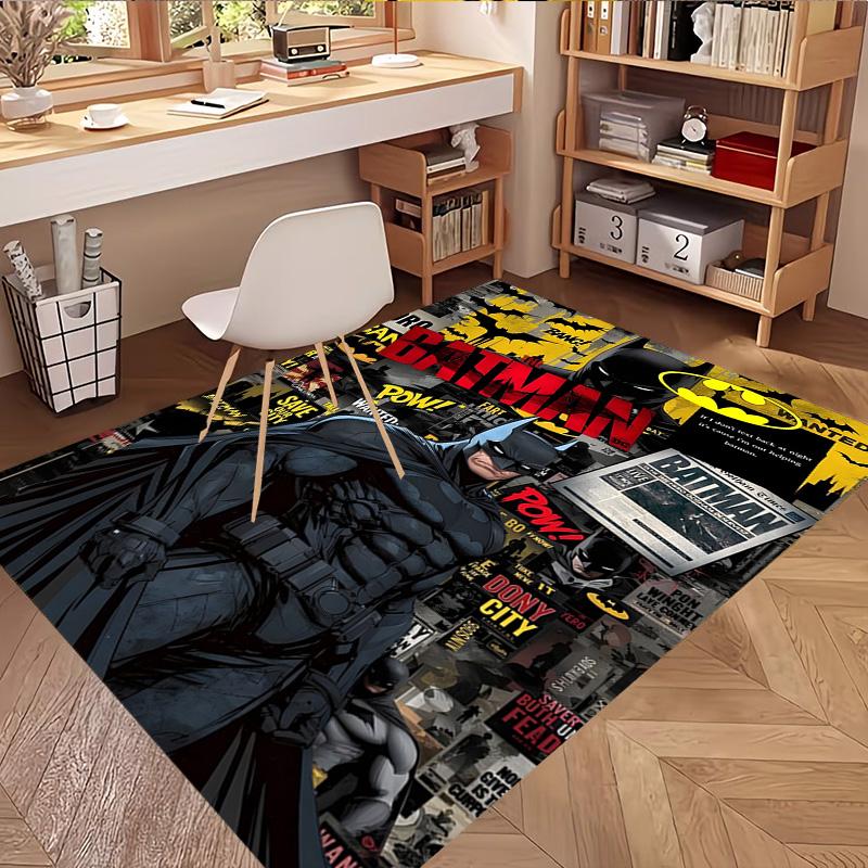 Batman Print Rug, Washable Floor Carpet, For Entryway Dorm Laundry Room Office Study, Home Decor Birthday Christmas Gift