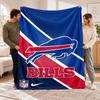 Flannel Fleece Blanket with Buffalo Bills Design, Soft Lightweight Throw for Bed Sofa Travel