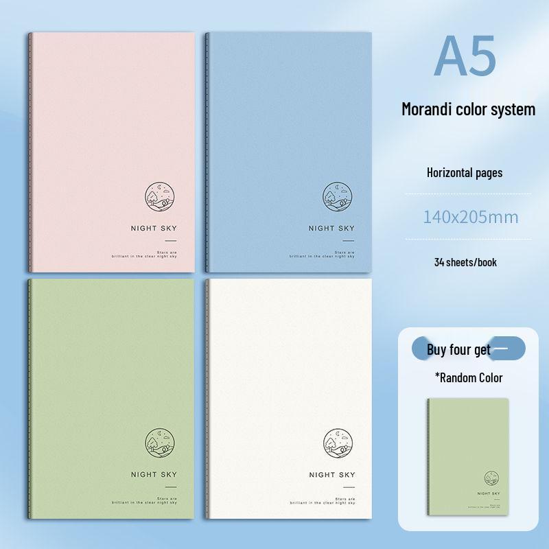 Thickened B5 Retro Eye-Protecting Ruled Notebook with Simple Stitching for Students.