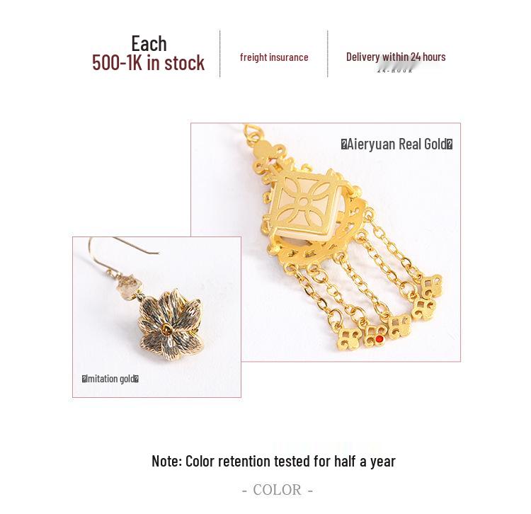 Airyuan Vintage Chinese-Style Peacock Enamel Earrings with Imitation Hetian Jade and Magnolia Flower Design