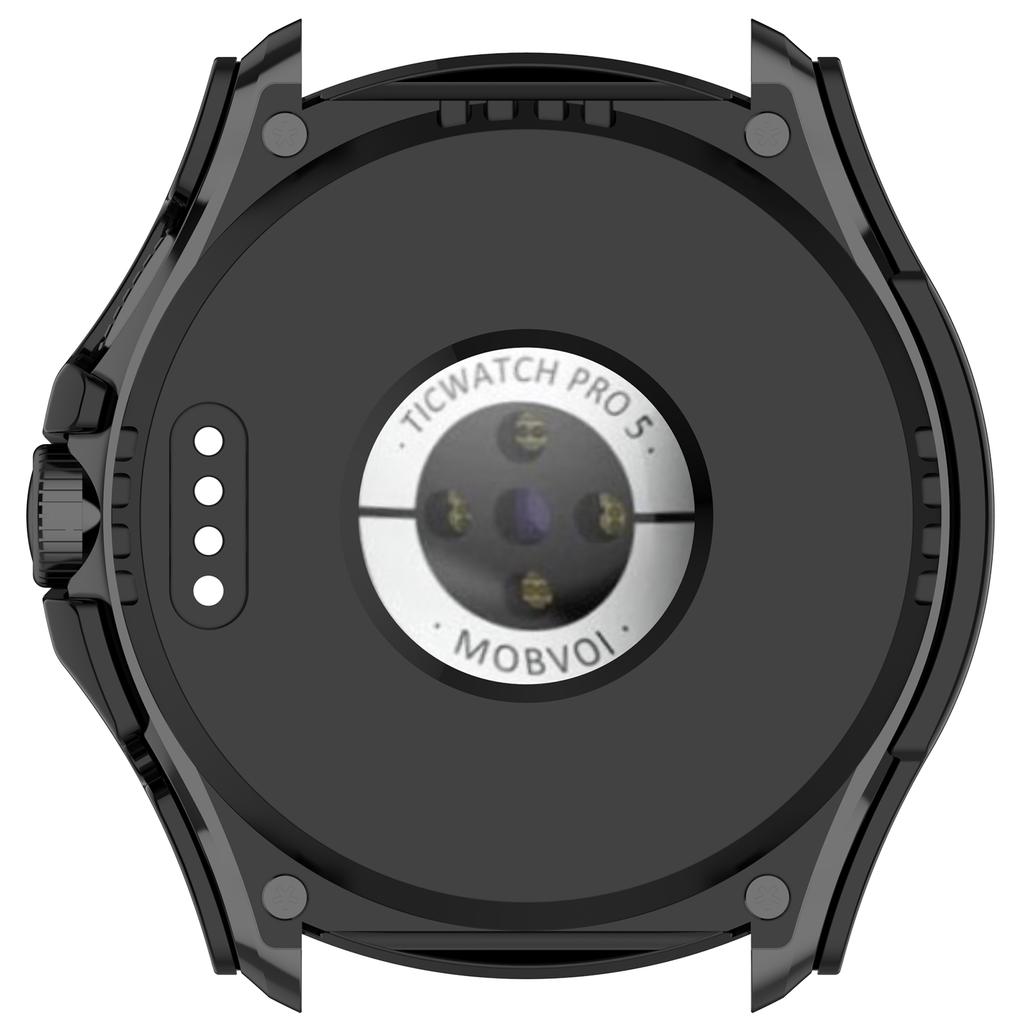 For TicWatch Pro 5 Enduro Watch Case PC Frame Cover with Tempered Glass Screen Film