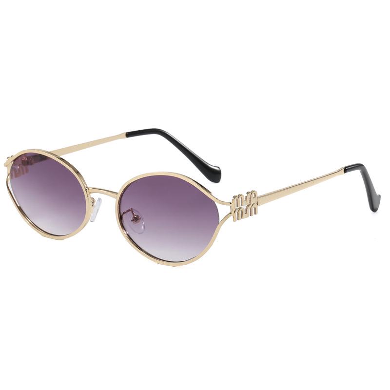 High-End 2026 European & American Women's UV Protection Oval Metal Sunglasses