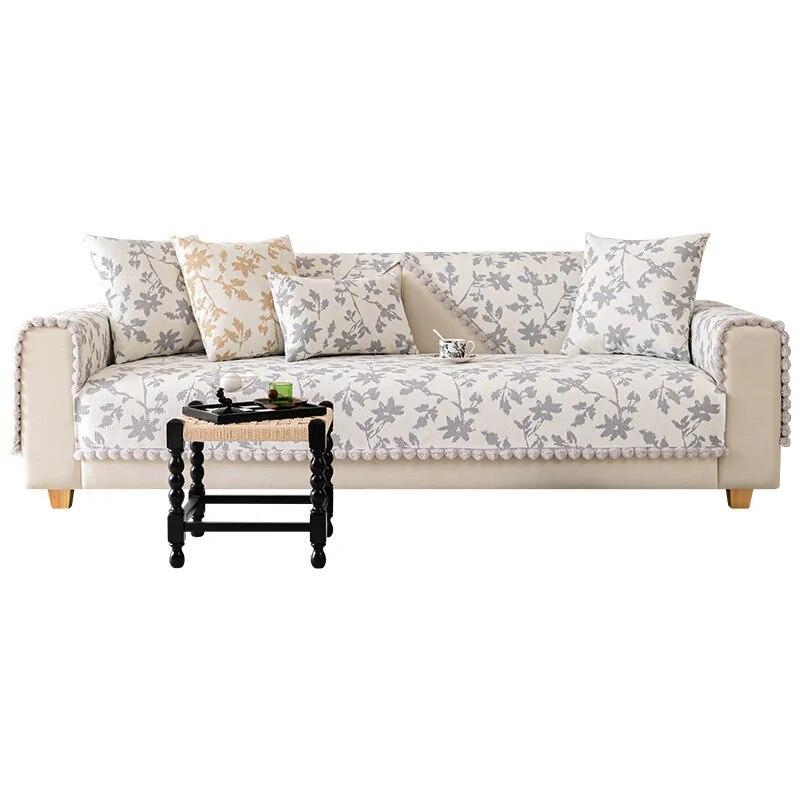 Europe Chenille Sofa Towel Jacquard Sofa Set Four Seasons Sofa Covers for Living Room Sectional Couch Backrest Armrest Cushion