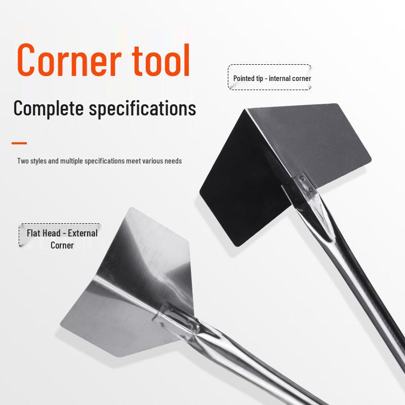 Yin Yang Corner Tool: Stainless Steel Scraper for Walls, Putty, Diatom Mud, Right Angle Straightener, Corner Puller.