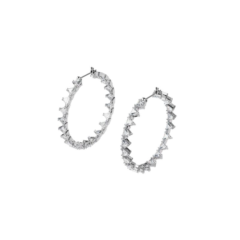 Swarovski Ortyx triangular cut diamond large hoop alloy earrings for women 5602230