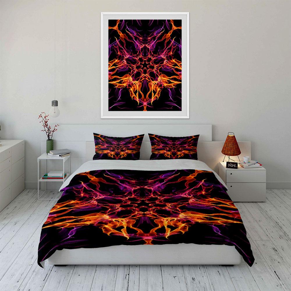 Abstract fiery smoke pattern. Bedding sets Duvet cover sets Duvet covers Pillowcases(1 * Duvet Cover 2 * Pillowcases, without duvet insert)