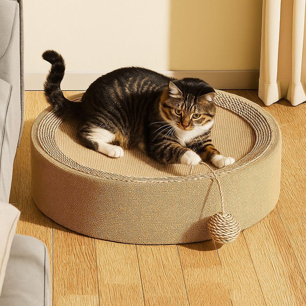 Sisal Basin Cat Paw Board Basin Oval Pet Bed Nest Sleeping Mat Cat Scratching Bed  Indoor Use
