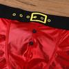 Christmas Underwear Men Red Faux Leather Belt Printed Panties Holiday Novelty Santa Claus Costume Male Sexy Tight Boxer Shorts