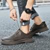 Men's Leather Outdoor Work & Hiking Casual Boots - Low-Top, Big Head Martin Style, Ideal for Spring & Autumn
