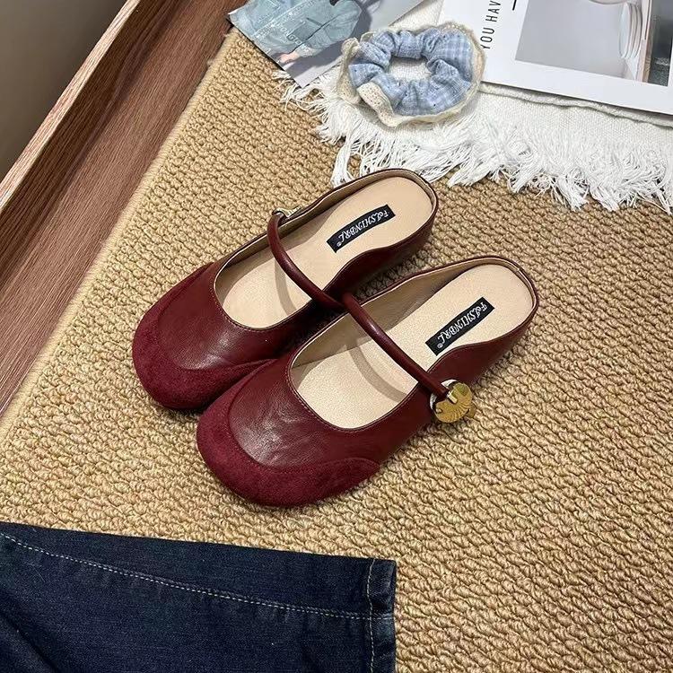 

French Inner Heightening Bag Head Half Slippers Women S Summer Outer Wear Casual Versatile One-Pedal Muller Sandals 39