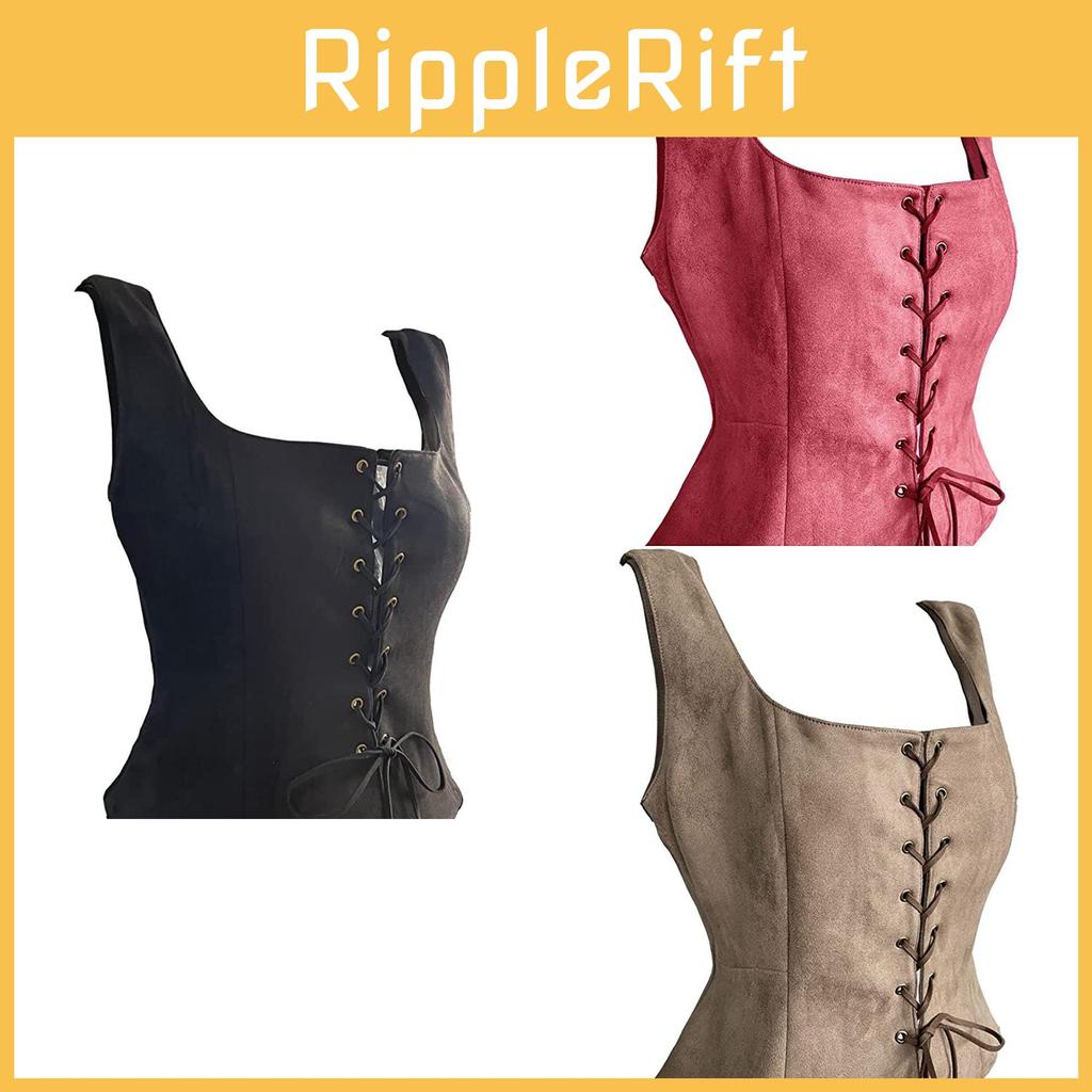 Gilet Peluche Pelle di Cervo Costume di Halloween Rinascimentale Vichingo Pirata Cosplay Canottiera