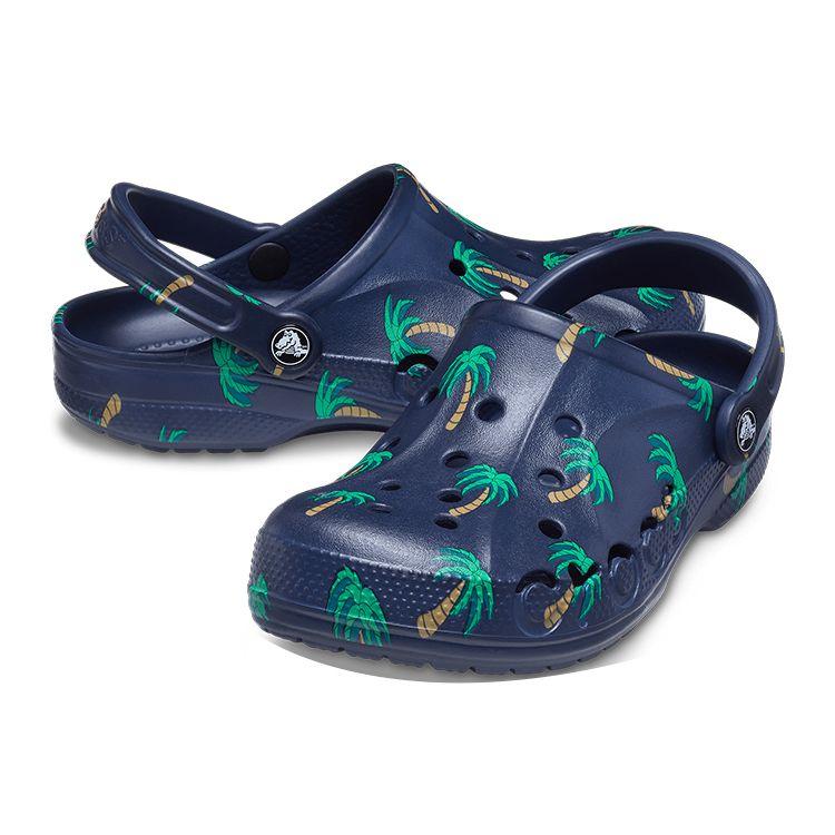 Crocs Classic Clog EVA Palm Tree Print Beach Sandals Unisex Sandals Blue 206230-410