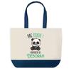 Shopping Bag - PLANETEE - Déborah Pas Touche Panda - Blue - Cotton - 40 X 45 Cm