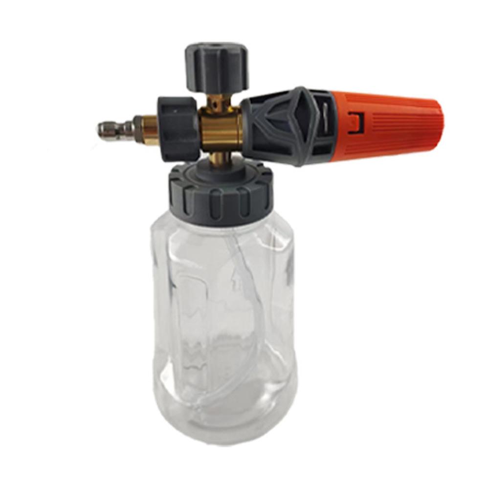 

Пенная пушка для мойки высокого давления, регулируемая насадка для пены с быстрым соединением 1/4 и прозрачной бутылкой 1 л для автомобильного пенообразователя прозрачный