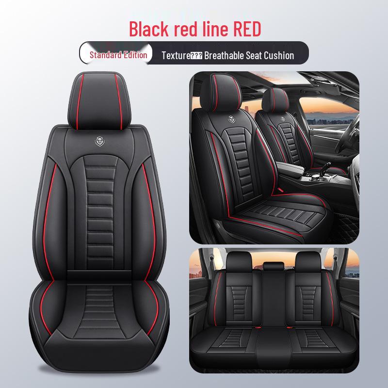 All-Season Universal Five-Seater Leather Car Seat Covers: Full Coverage Mats for Driver, Passenger, and Rear Seats