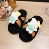 Cute Internet celebrity tide cartoon slippers women 2025 autumn and winter wear holiday non-slip home indoor wool cotton slippers
