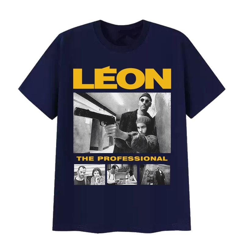 90er Leon Der Profi Grafik T-Shirts Unisex Cosplay Mode Trend Kurzarm T-Shirt Oberteil Vintage Oversized Baumwoll T-Shirt