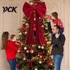 Großer Weihnachtsbaumschleife Samtband Anhänger Topper Kranz Dicke Band Schleifen Treppengeländer Veranda Säule Hochzeit Feiertagsdekoration