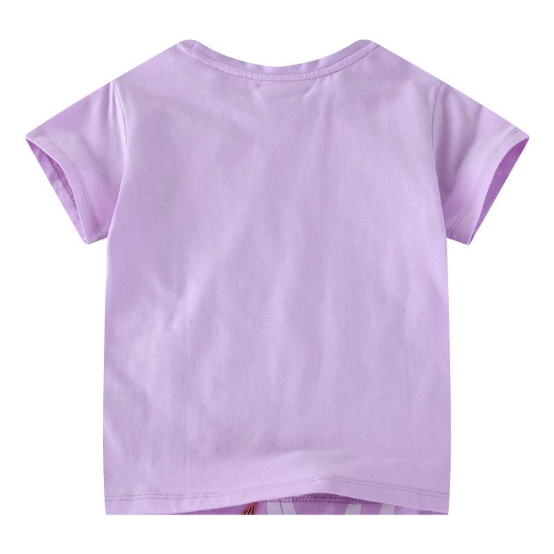 Sommer-Mädchen-T-Shirt: Süßer Europäischer und Amerikanischer Stil, Rundhalsausschnitt, Kurze Ärmel