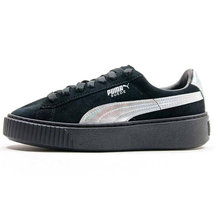 (WMNS) PUMA Suede Platform Black/Silver Women s 363649-01 EU 36
