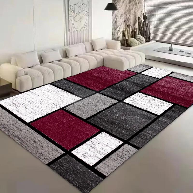 Modern Stripe Pattern Decorative Rug for Living Room Big Size Home Bedroom Decor Carpet Easy Cleaning Lounge Sofa Side Floor Mat
