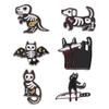 Black Cat Adorable Skull Bat Pumpkin Dog Pin In Alloy With Colorful Finish For Unisex Statement Fashion