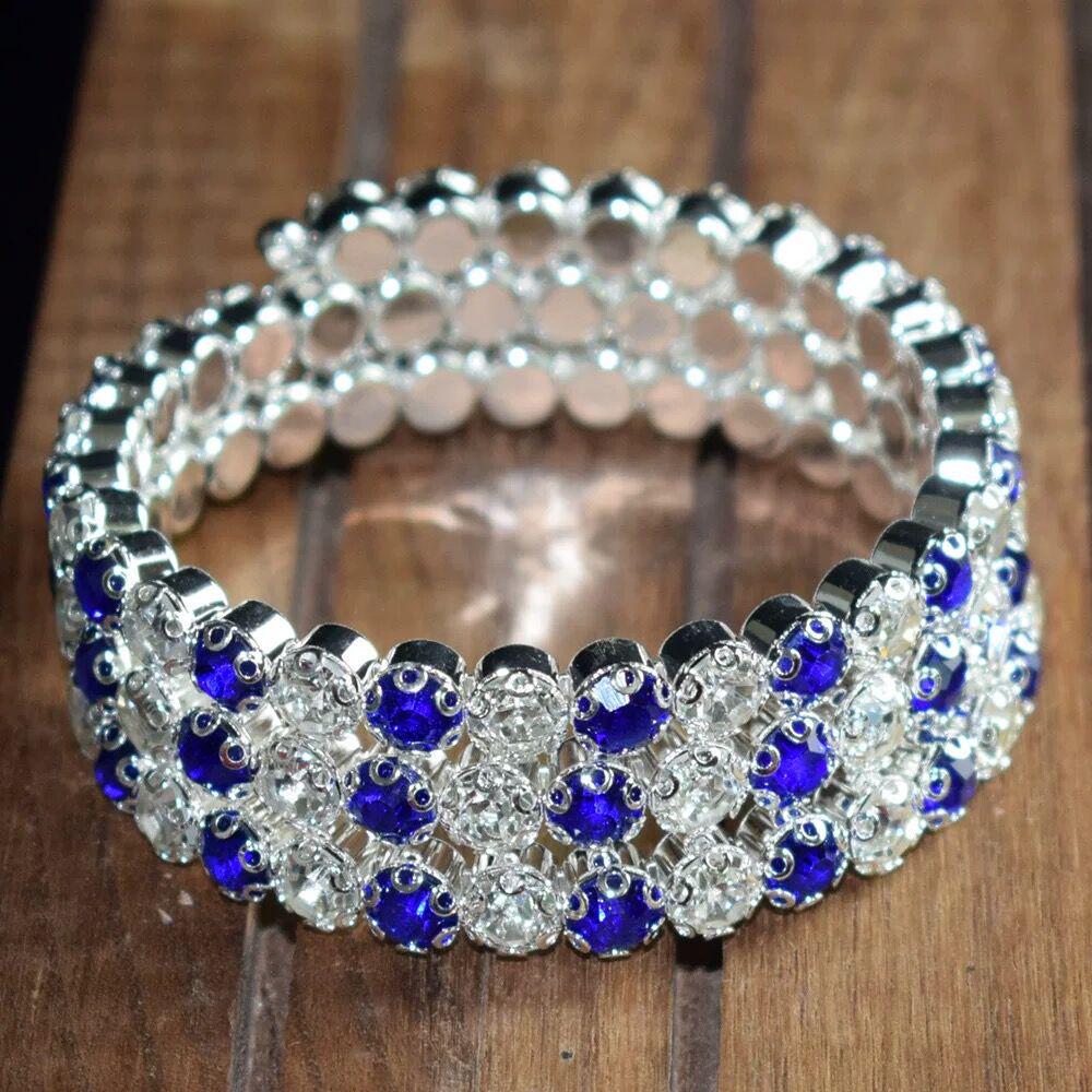 

Новий Весільний Браслет на Руку з АВ Стразами, Кристалічна Біжутерія для Сцени