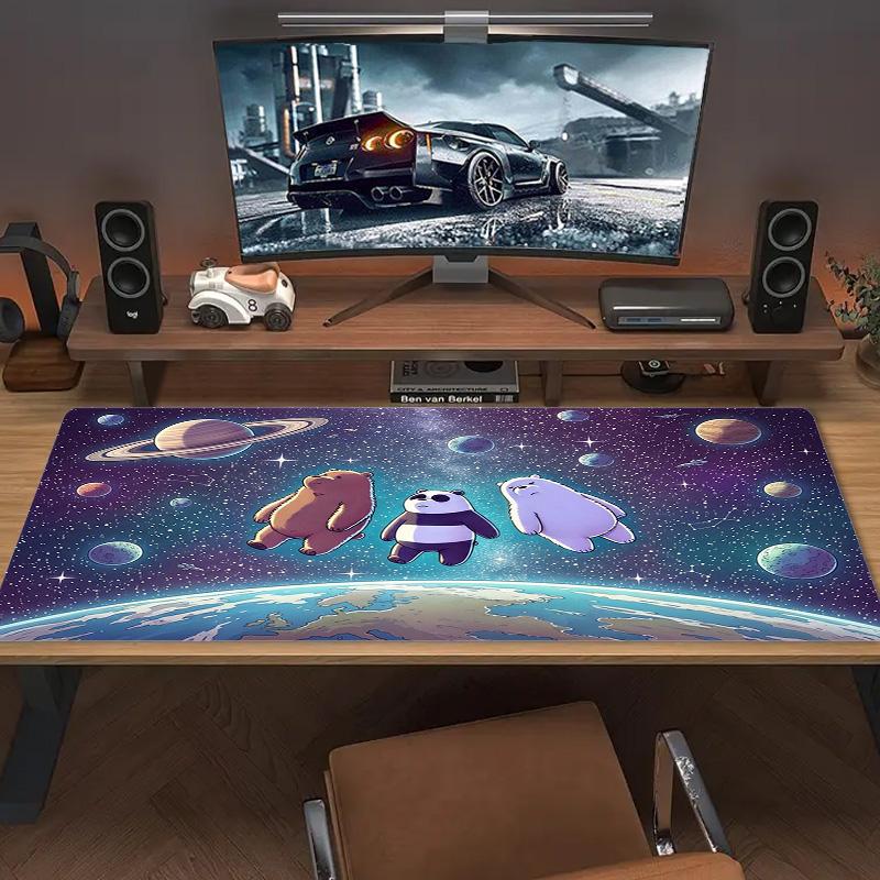 We Bare Bears Color Mouse Pad Large Gaming Table Cushion Non-slip Laptop Tablet Big Mousepad XXL Mat Mini PC Playmat With Lock Edge