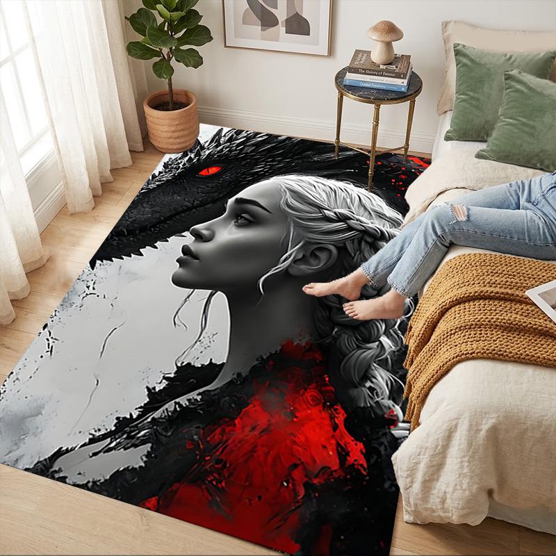 Dragon Queen Living Room Non-Slip Area Rug Soft Carpet for Bedroom Game Playroom Sofa Office Home Decor Doormat Christmas Gift C9211391