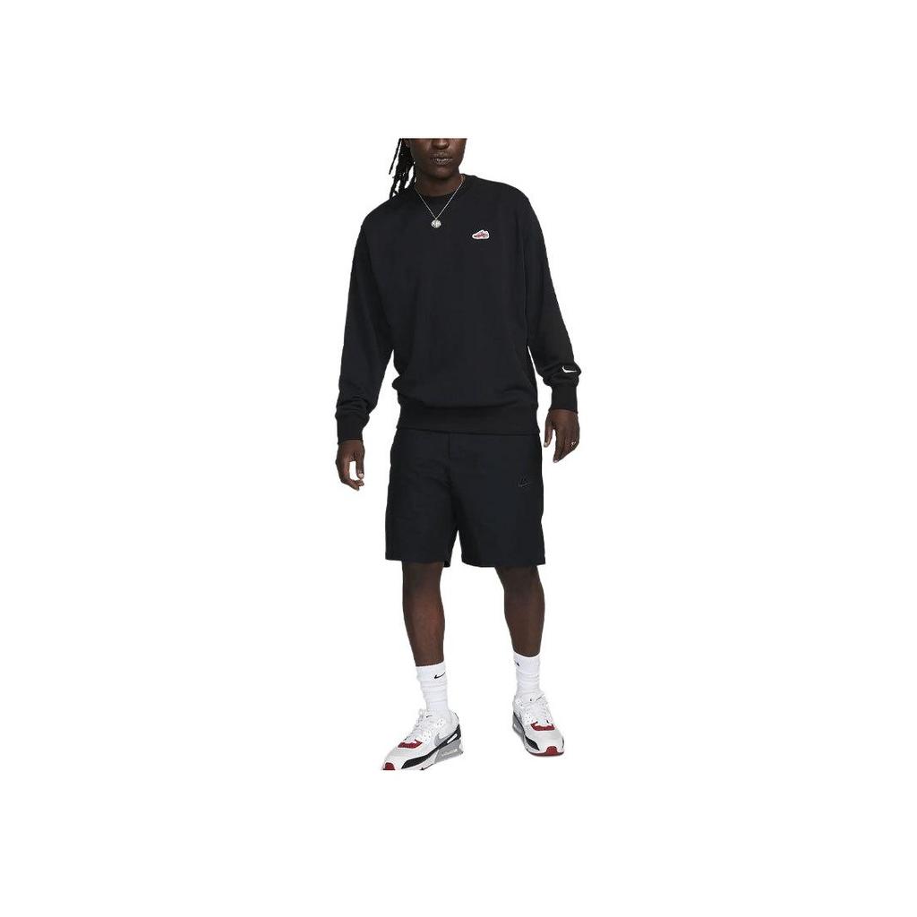 Nike Geborduurd Logo Crewneck Sweatshirt Heren Sweatshirt Zwart FZ5202-010