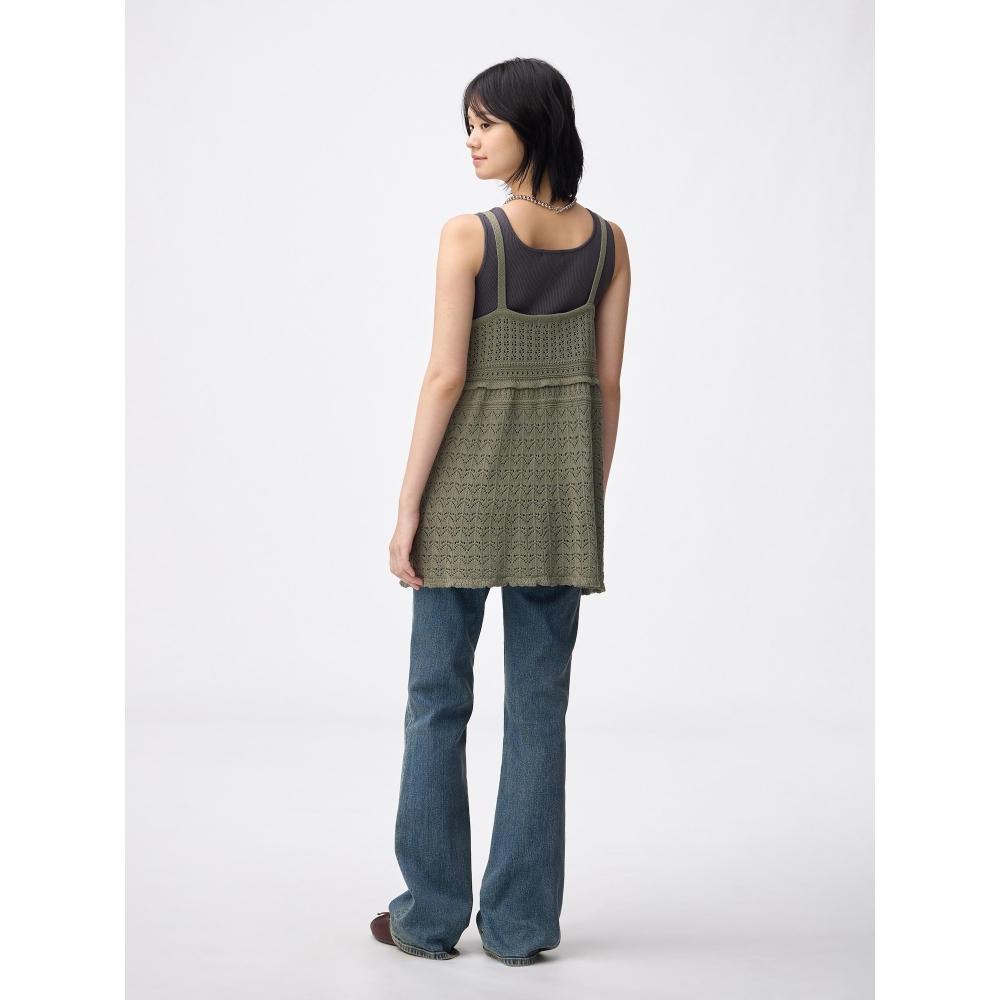 Gu By Uniqlo Openwork Knit Camisole Tunic