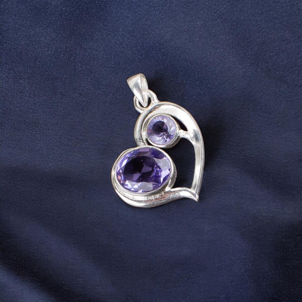 Natural Iolite Gemstone 925 Sterling Silver Jewelry Pendant For Christmas Gift CP-3-7