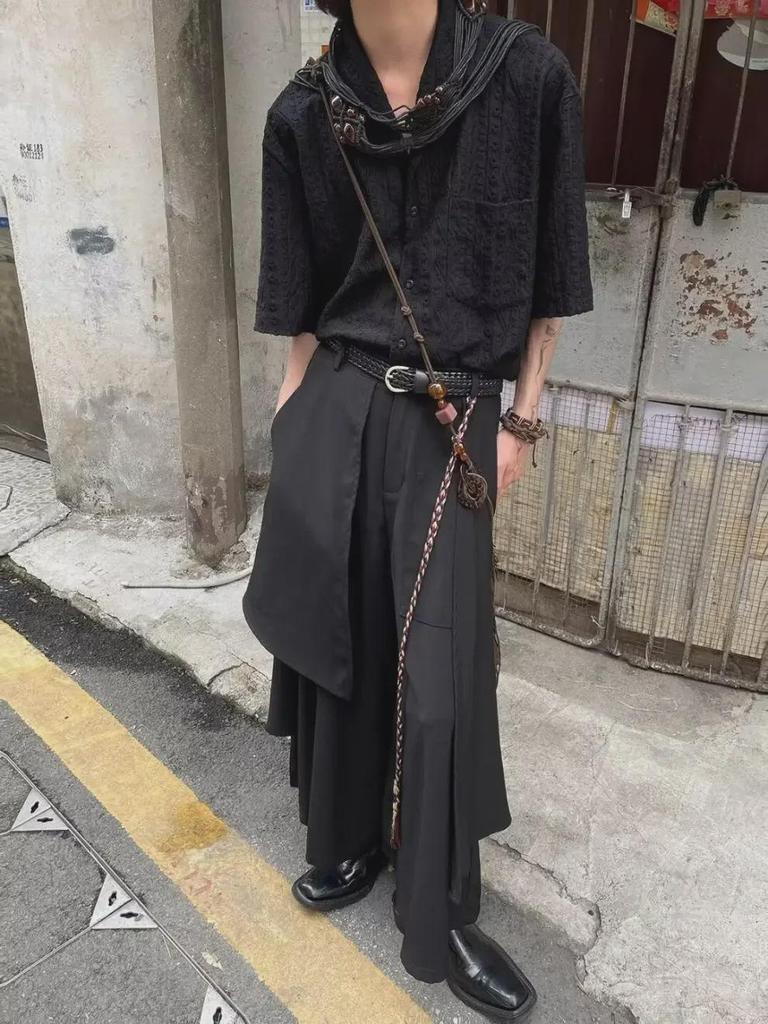 Yamamoto Dark Series Rivet Wide-Leg Harem Pants 2024