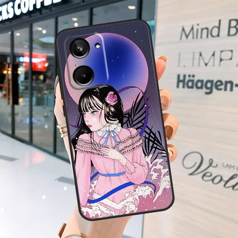Cartoon Girl Aesthetic Case For Realme 15 Pro 12 11 13 14 Pro Plus GT6 GT7 C55 C51 C53 C25 C63 C61 C65 C67 C71 C75