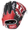 Rawlings HYPER TECH COLORS Baseball Glove for Throw Men's (GS5FHTC565W) Softball, All-Around, Black/Scarlet, 11.75 Inches, Left-Handed
