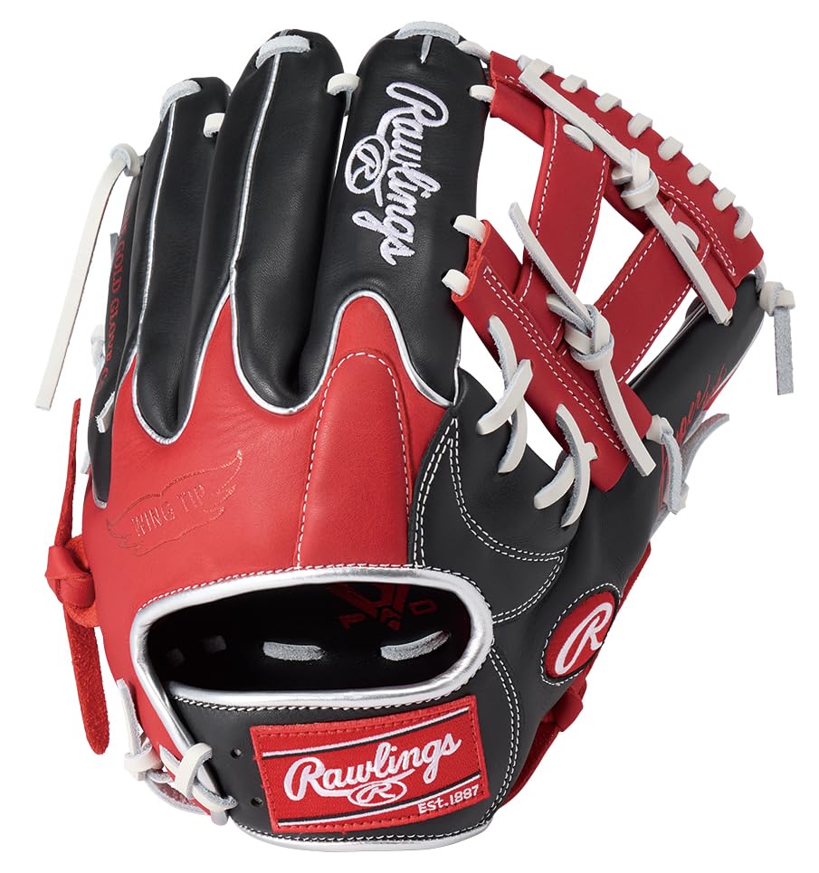 

Rawlings HYPER TECH COLORS Baseball Glove for Throw Men s (GS5FHTC565W) Softball, All-Around, Black/Scarlet, 11.75 inches, Left-Handed